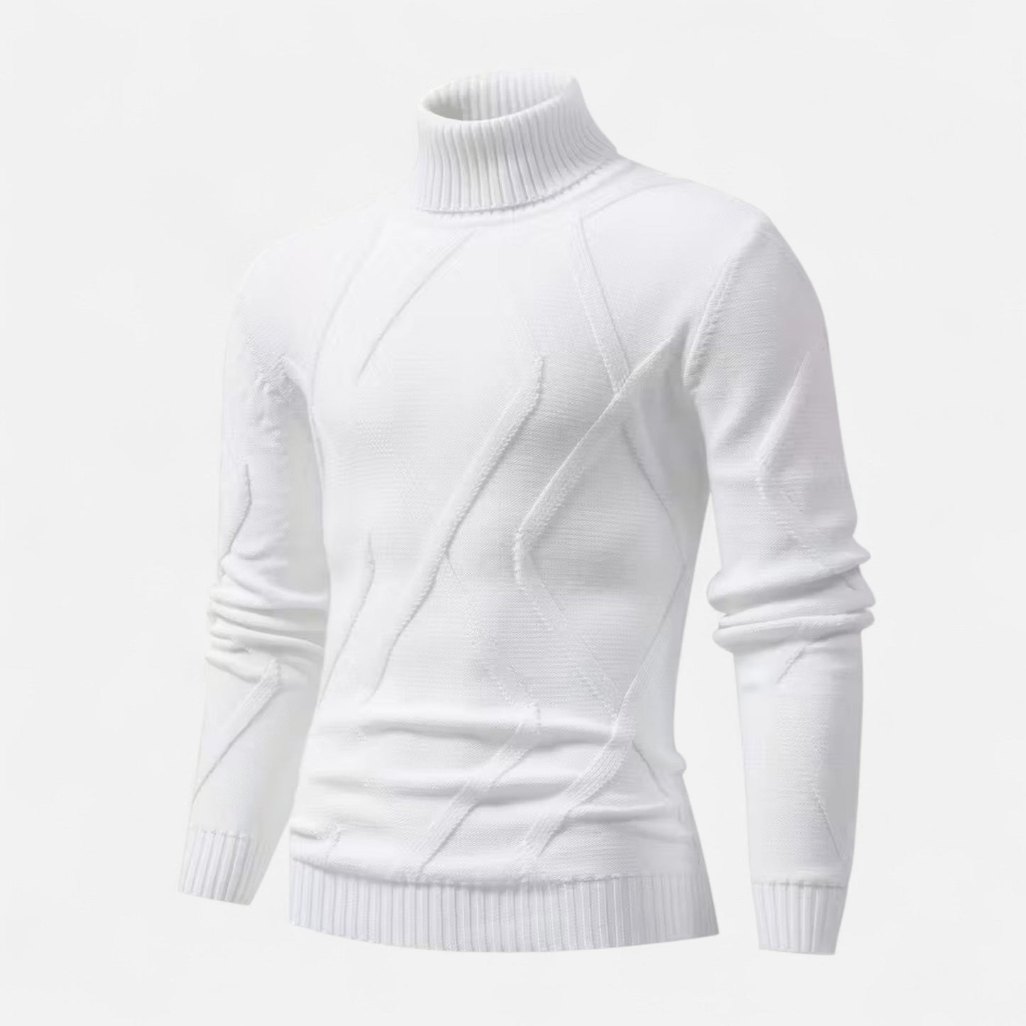 Premium Men's Rib-Knit Turtleneck Sweater - Smart Casual Knitwear for Stylish Winter Outfits - Essential Wardrobe Staple | Premium Comfort Home & Lifestyle Product UK