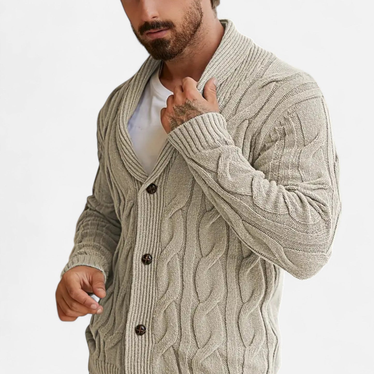 Premium Men's Geometric Knit Cardigan Sweater - Smart, Stylish, and Essential for Every Wardrobe | Premium Comfort Home & Lifestyle Product UK