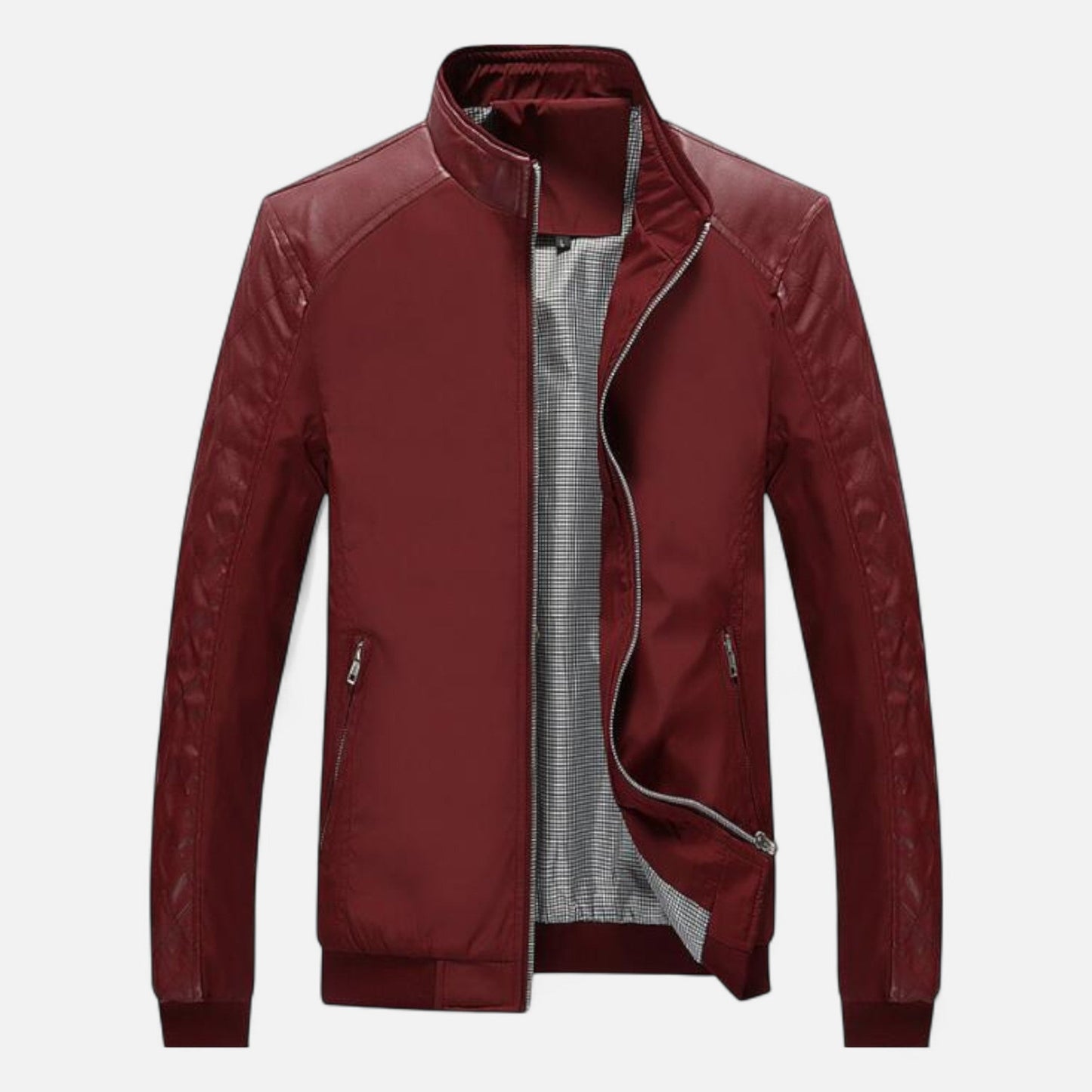Premium Men's Leather Bomber Jacket – Smart Stand Collar for Stylish and Professional Look | Premium Comfort Home & Lifestyle Product UK