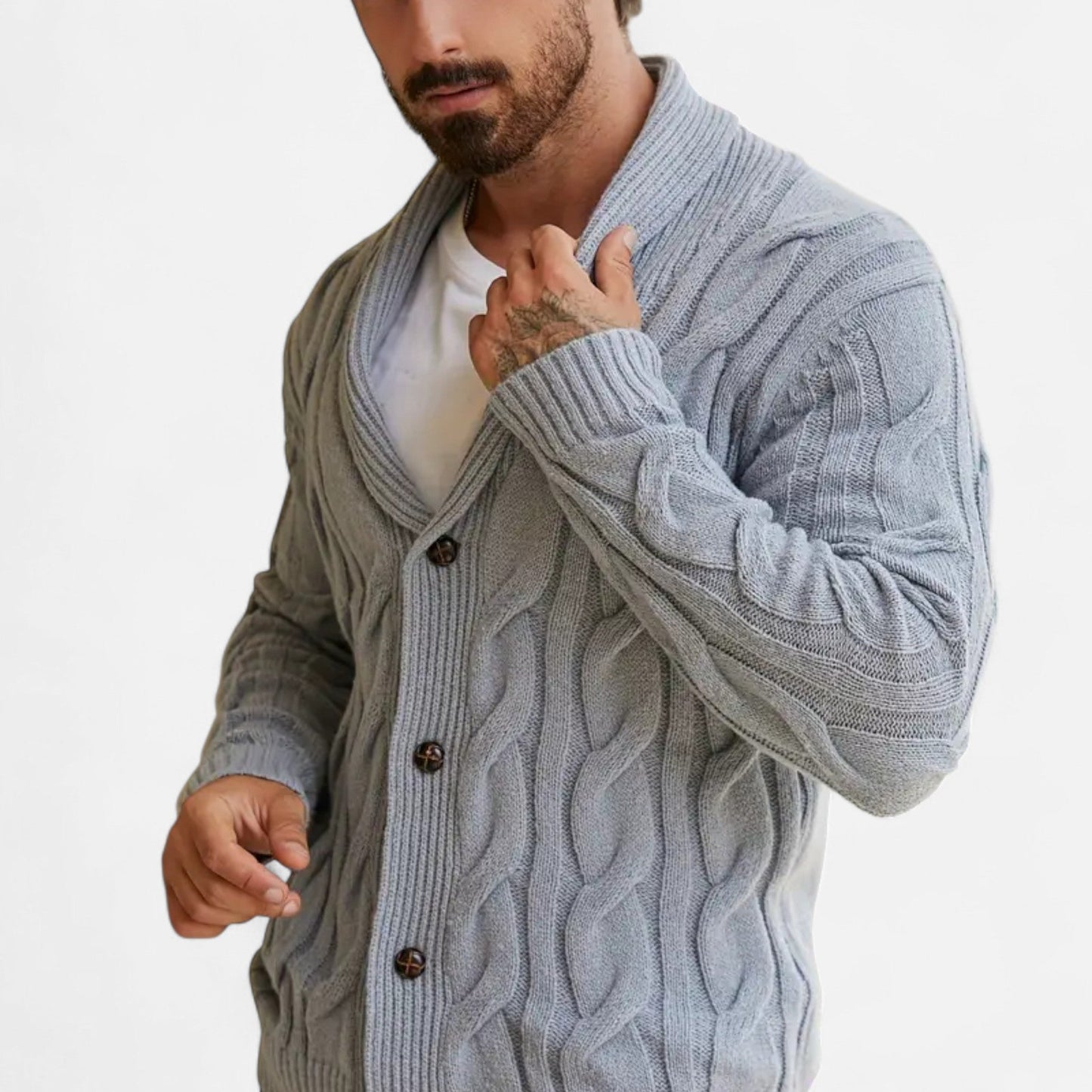 Premium Men's Geometric Knit Cardigan Sweater - Smart, Stylish, and Essential for Every Wardrobe | Premium Comfort Home & Lifestyle Product UK