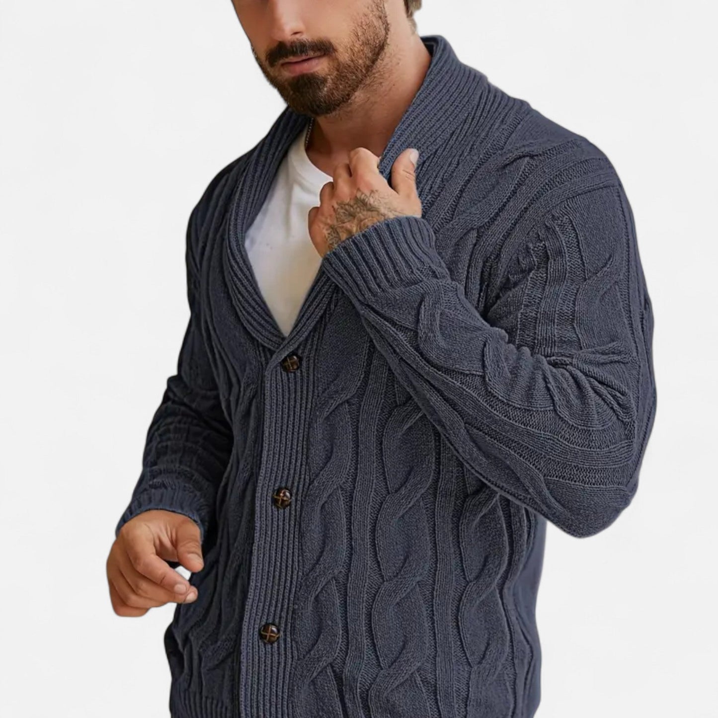 Premium Men's Geometric Knit Cardigan Sweater - Smart, Stylish, and Essential for Every Wardrobe | Premium Comfort Home & Lifestyle Product UK