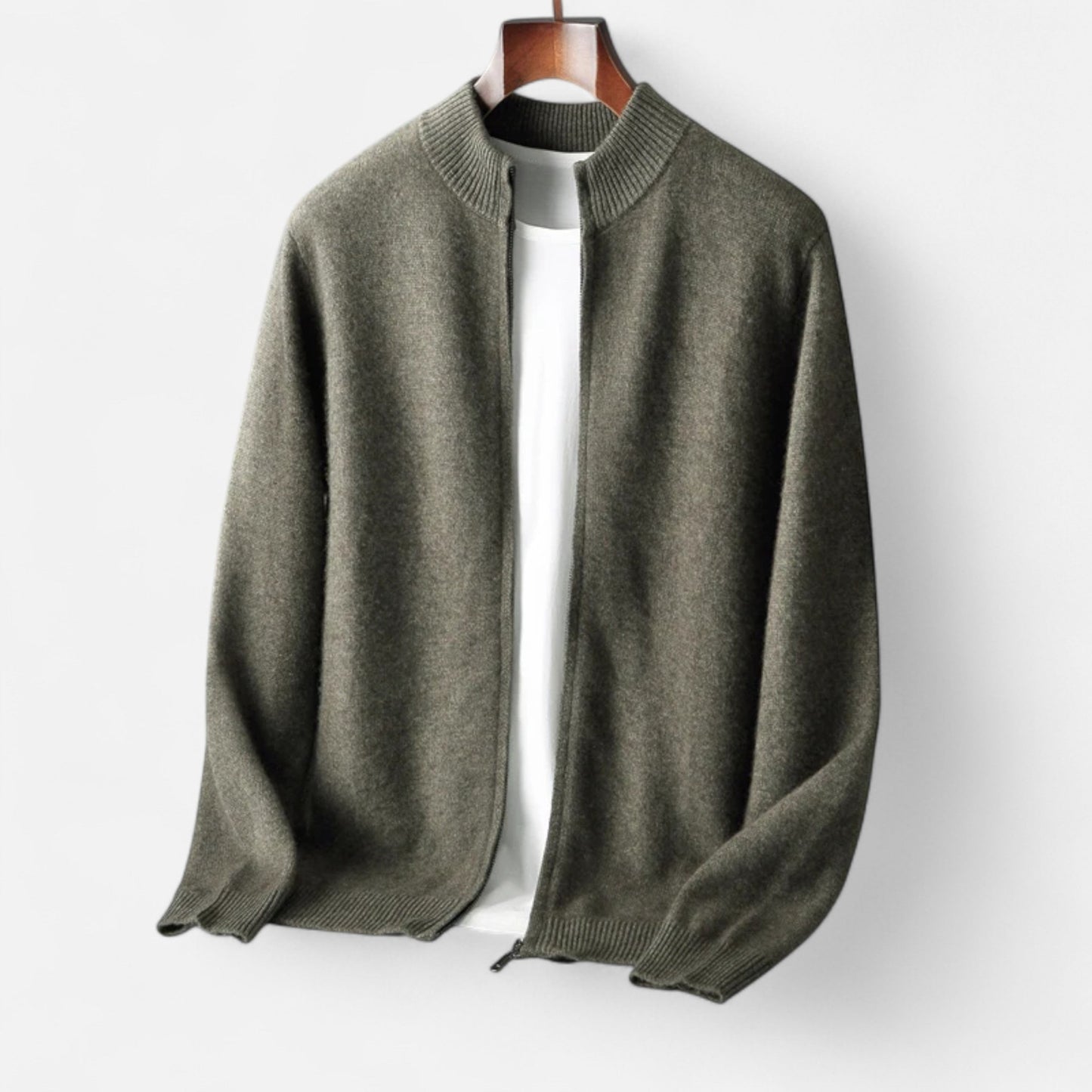 Premium Men's Zipped Merino Knit Sweater – Smart Heritage Style for Professional and Casual Wear | Premium Comfort Home & Lifestyle Product UK