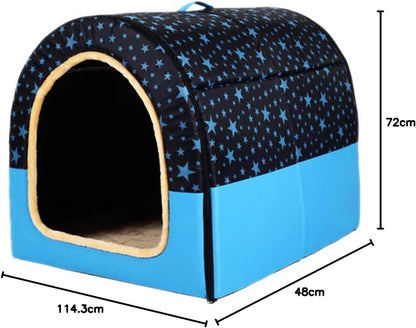 Premium Extra Large Dog Bed Tent - 2 in 1 Cozy Igloo for Dogs & Cats, Washable, Soft, Warm, Essential for Winter Comfort (60x48x45cm) | Premium Comfort Home & Lifestyle Product UK