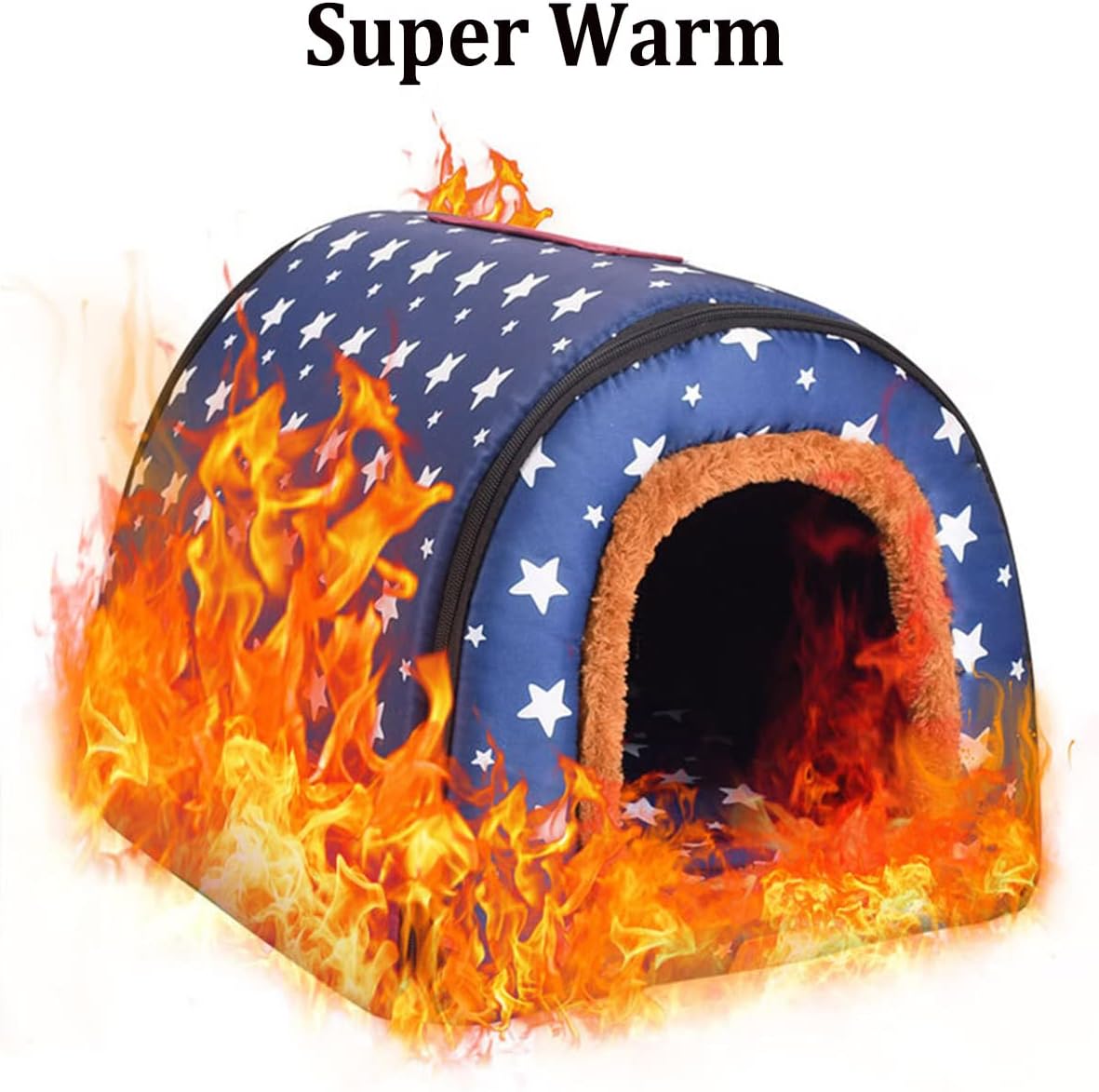 Premium Extra Large Dog Bed Tent - 2 in 1 Cozy Igloo for Dogs & Cats, Washable, Soft, Warm, Essential for Winter Comfort (60x48x45cm) | Premium Comfort Home & Lifestyle Product UK