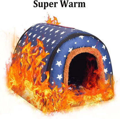 Premium Extra Large Dog Bed Tent - 2 in 1 Cozy Igloo for Dogs & Cats, Washable, Soft, Warm, Essential for Winter Comfort (60x48x45cm) | Premium Comfort Home & Lifestyle Product UK