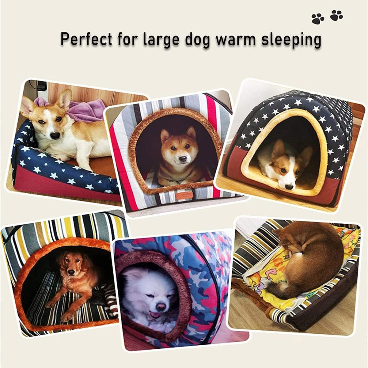 Premium Extra Large Dog Bed Tent - 2 in 1 Cozy Igloo for Dogs & Cats, Washable, Soft, Warm, Essential for Winter Comfort (60x48x45cm) | Premium Comfort Home & Lifestyle Product UK