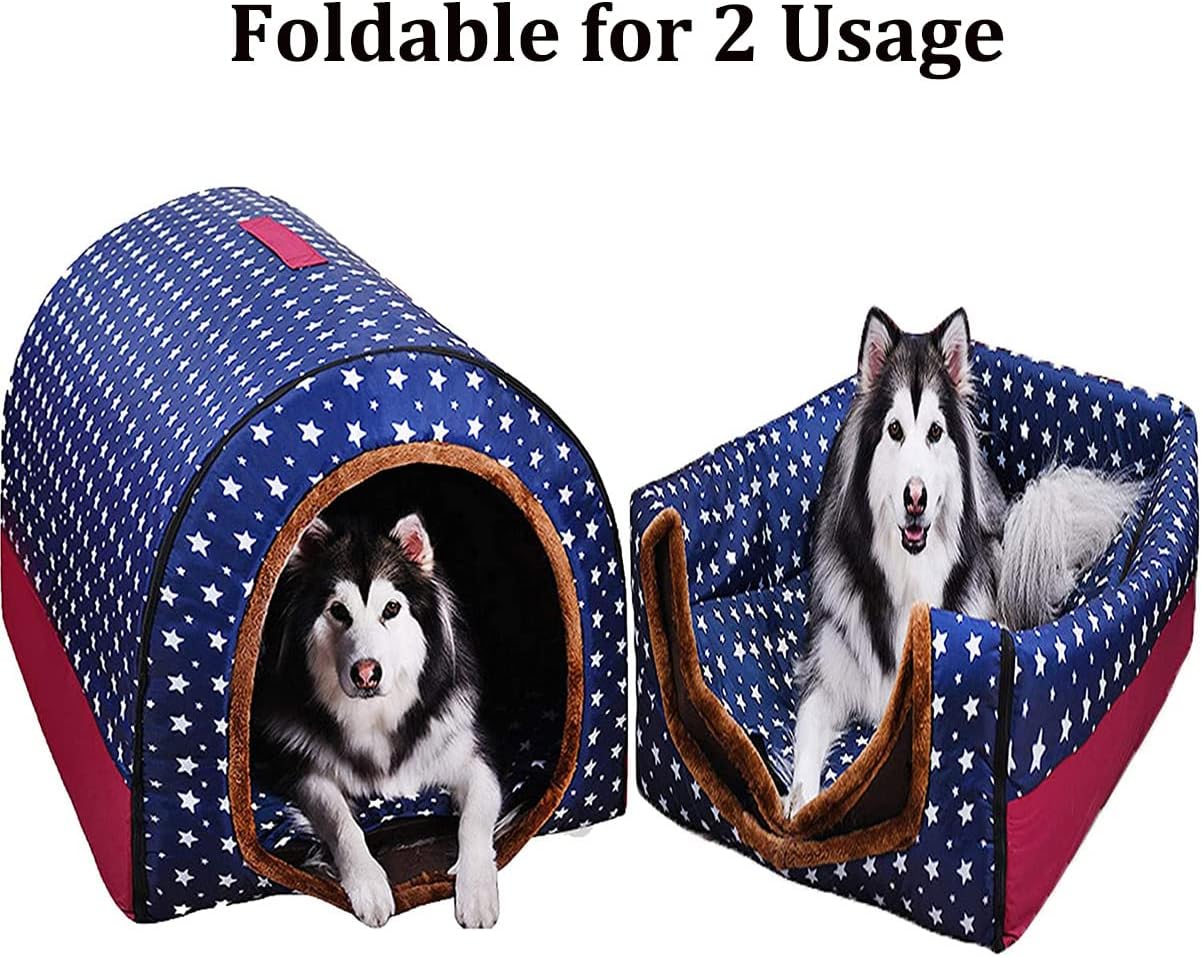 Premium Extra Large Dog Bed Tent - 2 in 1 Cozy Igloo for Dogs & Cats, Washable, Soft, Warm, Essential for Winter Comfort (60x48x45cm) | Premium Comfort Home & Lifestyle Product UK