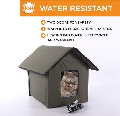 Heated Cat Bed – Weatherproof Outdoor Cat Shelter & Cave Bed Cat House with Insulated Heated Pad | Premium Comfort Home & Lifestyle Product UK