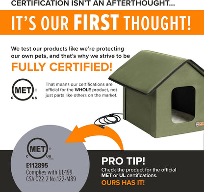 Heated Cat Bed – Weatherproof Outdoor Cat Shelter & Cave Bed Cat House with Insulated Heated Pad | Premium Comfort Home & Lifestyle Product UK