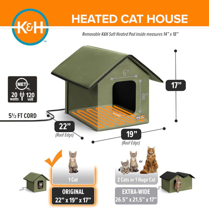 Heated Cat Bed – Weatherproof Outdoor Cat Shelter & Cave Bed Cat House with Insulated Heated Pad | Premium Comfort Home & Lifestyle Product UK