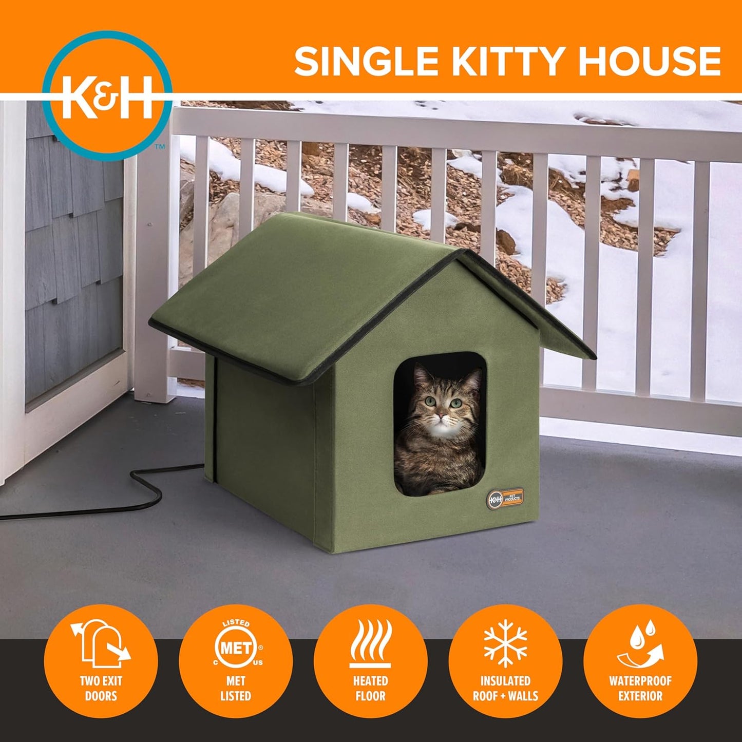 Heated Cat Bed – Weatherproof Outdoor Cat Shelter & Cave Bed Cat House with Insulated Heated Pad | Premium Comfort Home & Lifestyle Product UK