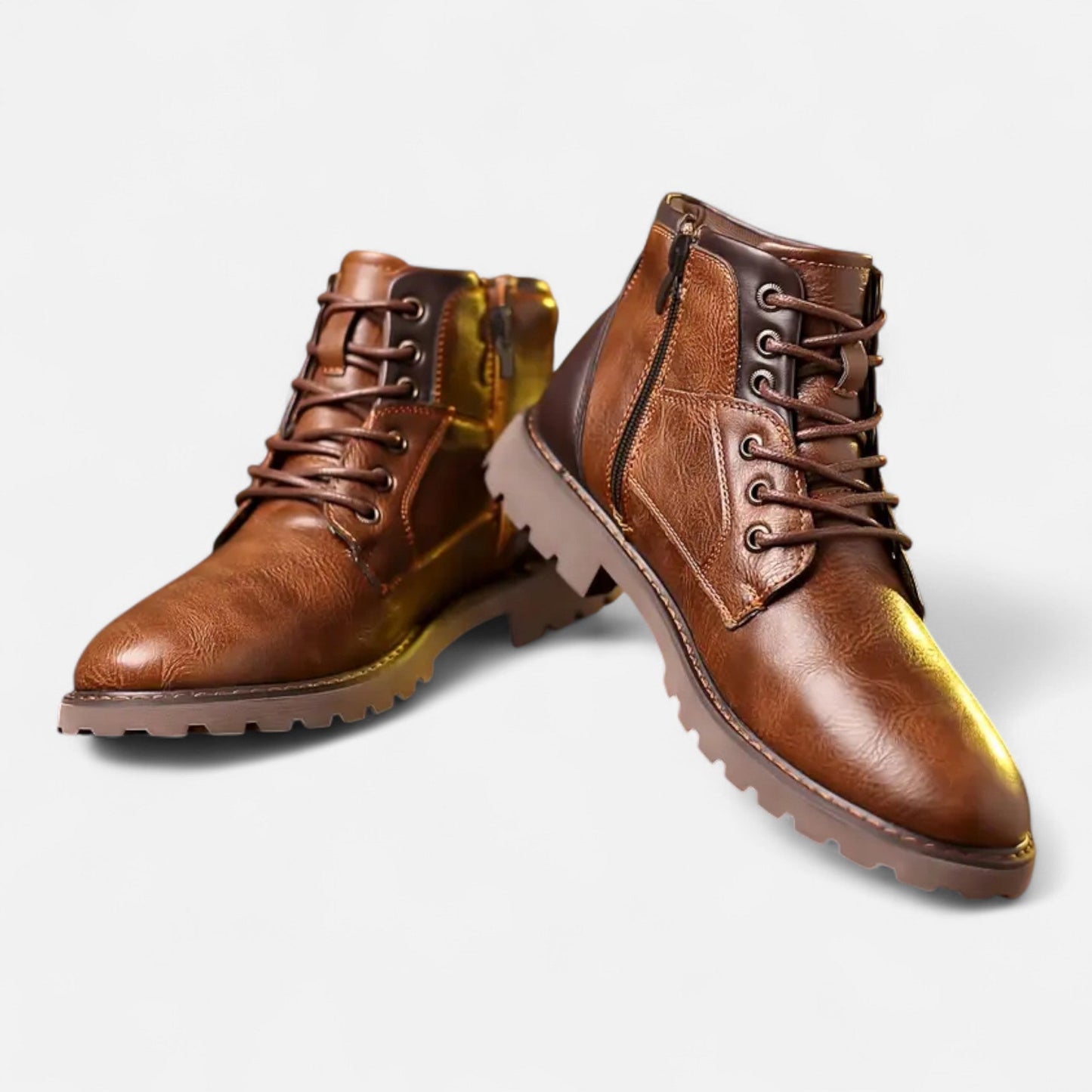 Premium Men's Vintage Leather Lace-Up Boots | Smart Casual Footwear for Stylish Comfort and Durability | Premium Comfort Home & Lifestyle Product UK