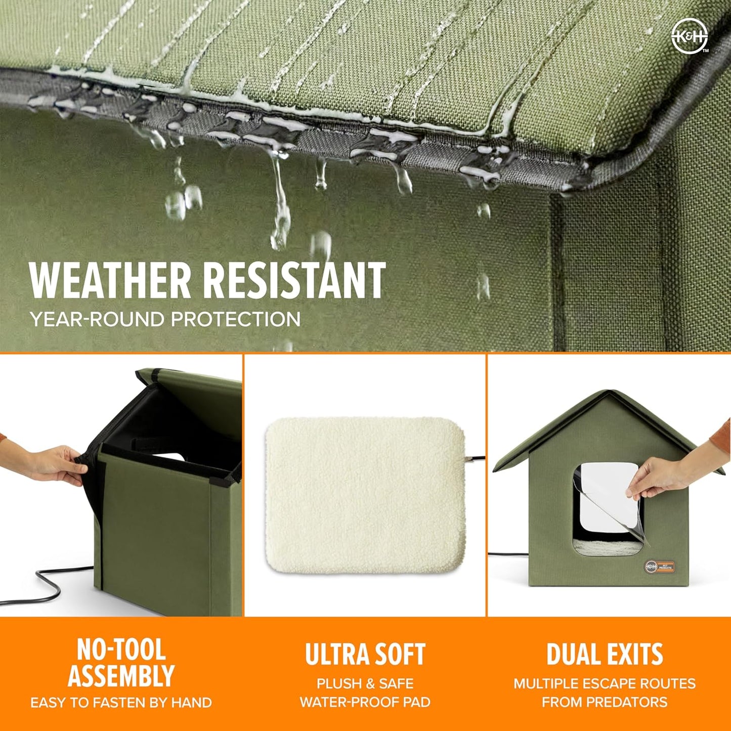 Heated Cat Bed – Weatherproof Outdoor Cat Shelter & Cave Bed Cat House with Insulated Heated Pad | Premium Comfort Home & Lifestyle Product UK