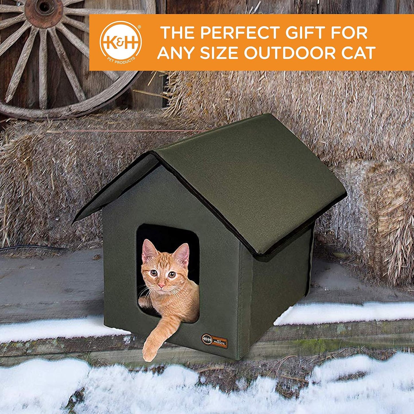 Heated Cat Bed – Weatherproof Outdoor Cat Shelter & Cave Bed Cat House with Insulated Heated Pad | Premium Comfort Home & Lifestyle Product UK