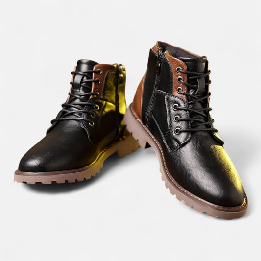 Premium Men's Vintage Leather Lace-Up Boots | Smart Casual Footwear for Stylish Comfort and Durability | Premium Comfort Home & Lifestyle Product UK
