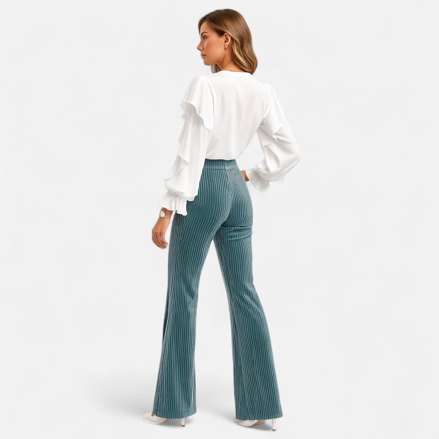 Premium Women's V-Neck Ruffle Top – Elegant Flounce Blouse for Smart Casual and Professional Wear | Premium Comfort Home & Lifestyle Product UK