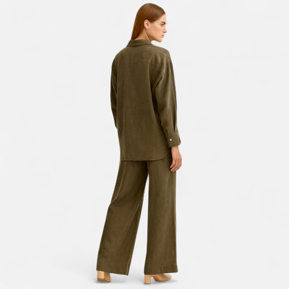 Premium Women’s Olive Linen Suit – Smart & Elegant Heritage Outfit for Professional and Casual Occasions | Premium Comfort Home & Lifestyle Product UK