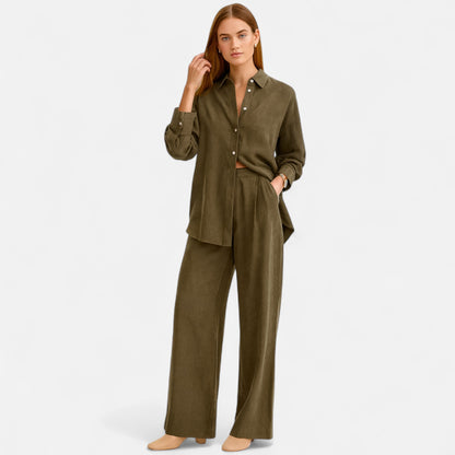 Premium Women’s Olive Linen Suit – Smart & Elegant Heritage Outfit for Professional and Casual Occasions | Premium Comfort Home & Lifestyle Product UK
