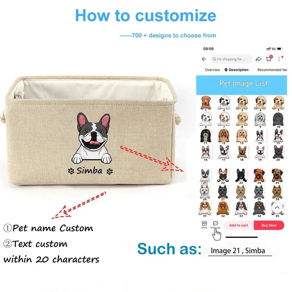 Personalized Pet Toy Basket | Premium Comfort Home & Lifestyle Product UK