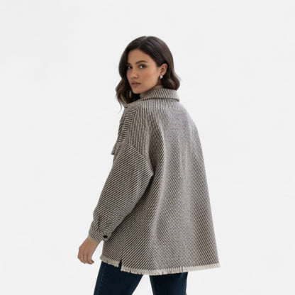 Premium Women’s Wool Jacket – Smart Grid Polo Collar for Elegant Style, Perfect for Work and Casual Wear in the UK | Premium Comfort Home & Lifestyle Product UK