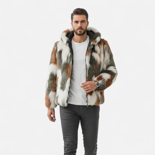 Premium Men's Hooded Fur Jacket – Essential Winter Coat for Warmth and Style, Perfect for Cold Weather Fashion | Premium Comfort Home & Lifestyle Product UK