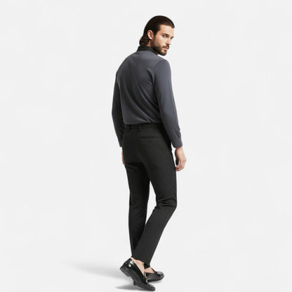 Premium Men's Slim Fit Striped Trousers – Smart Business Wear for Professional Style and Elegance | Premium Comfort Home & Lifestyle Product UK
