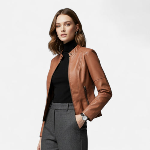 Premium Women's Leather Jacket – Smart Heritage Chic Style for Essential Wardrobe Upgrade | Premium Comfort Home & Lifestyle Product UK