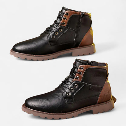Premium Men's Vintage Leather Lace-Up Boots | Smart Casual Footwear for Stylish Comfort and Durability | Premium Comfort Home & Lifestyle Product UK