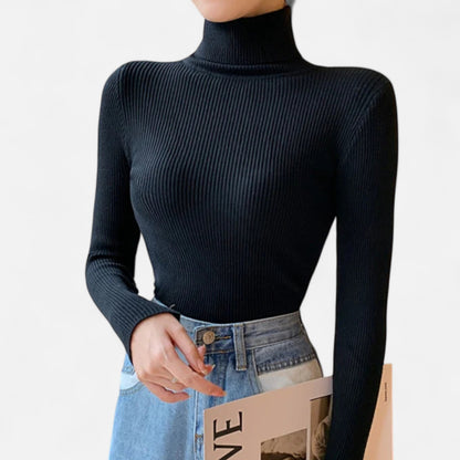 Premium Women's Ribbed Turtleneck Sweater – Essential Foldover Winter Top for Smart Casual Elegance | Premium Comfort Home & Lifestyle Product UK