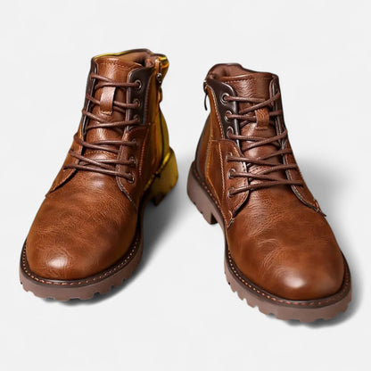 Premium Men's Vintage Leather Lace-Up Boots | Smart Casual Footwear for Stylish Comfort and Durability | Premium Comfort Home & Lifestyle Product UK