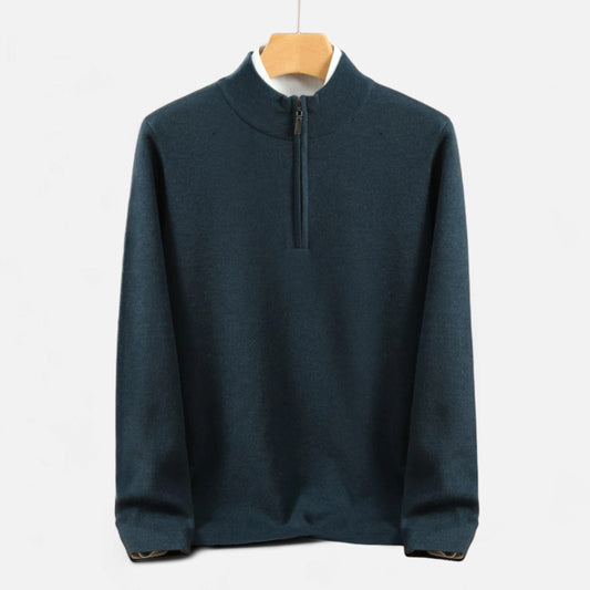 Premium Men's Merino Wool Half-Zip Sweater - Smart Heritage Style for Professional and Casual Wear | Premium Comfort Home & Lifestyle Product UK
