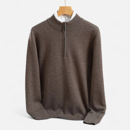 Premium Men's Merino Wool Half-Zip Sweater - Smart Heritage Style for Professional and Casual Wear | Premium Comfort Home & Lifestyle Product UK