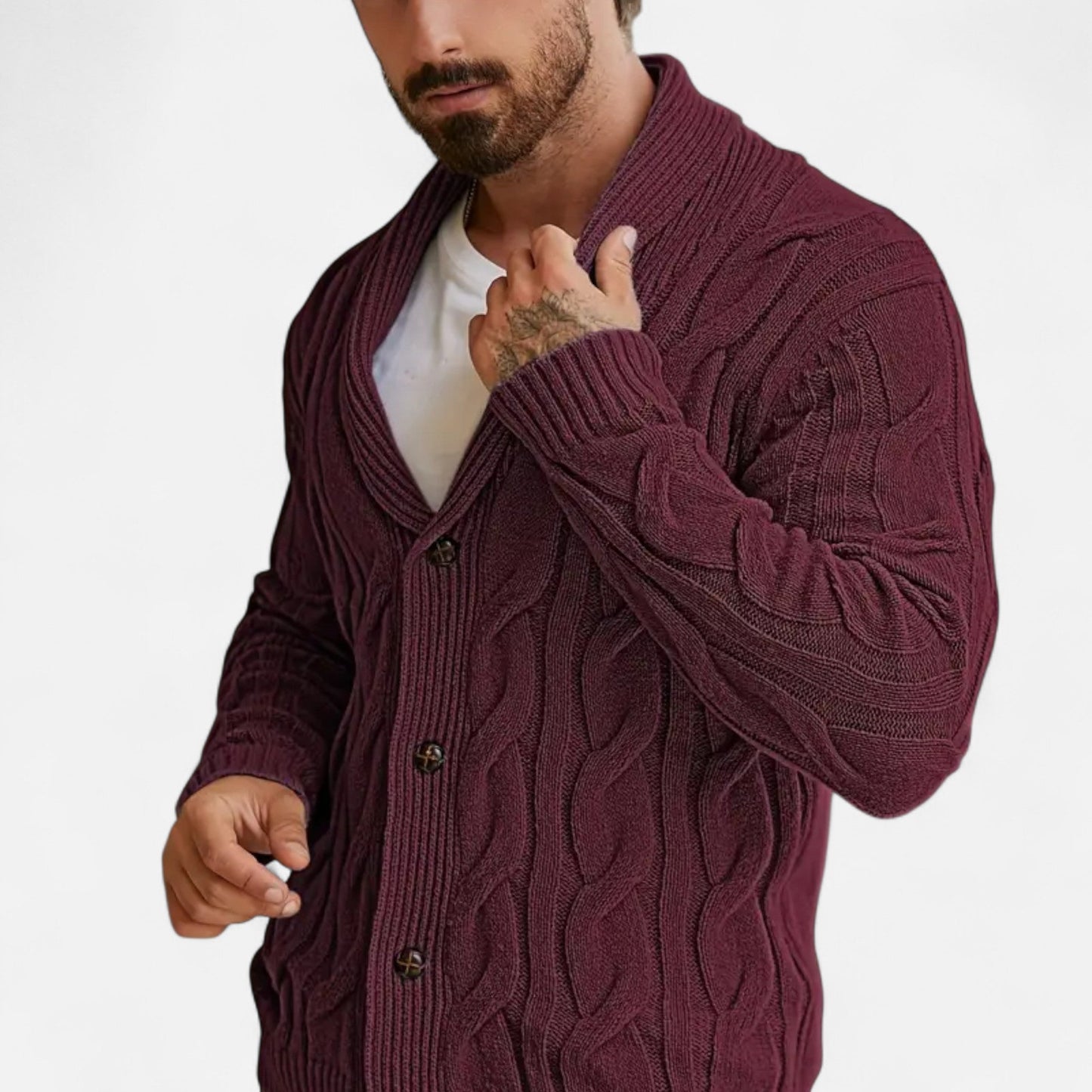 Premium Men's Geometric Knit Cardigan Sweater - Smart, Stylish, and Essential for Every Wardrobe | Premium Comfort Home & Lifestyle Product UK