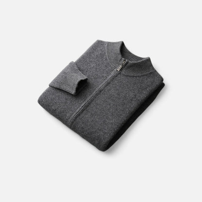 Premium Men's Zipped Merino Knit Sweater – Smart Heritage Style for Professional and Casual Wear | Premium Comfort Home & Lifestyle Product UK