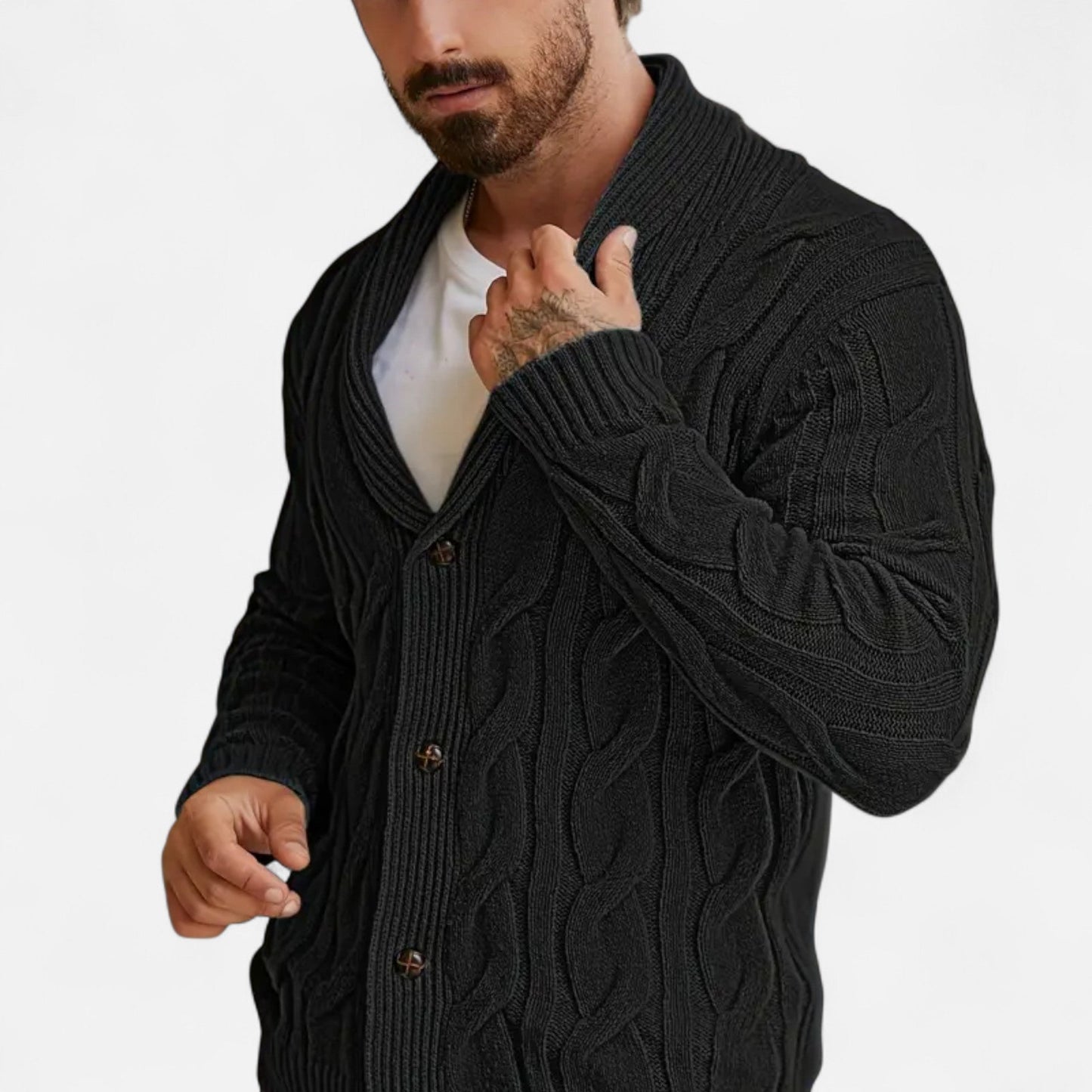 Premium Men's Geometric Knit Cardigan Sweater - Smart, Stylish, and Essential for Every Wardrobe | Premium Comfort Home & Lifestyle Product UK