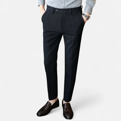 Premium Men's Slim Fit Striped Trousers – Smart Business Wear for Professional Style and Elegance | Premium Comfort Home & Lifestyle Product UK