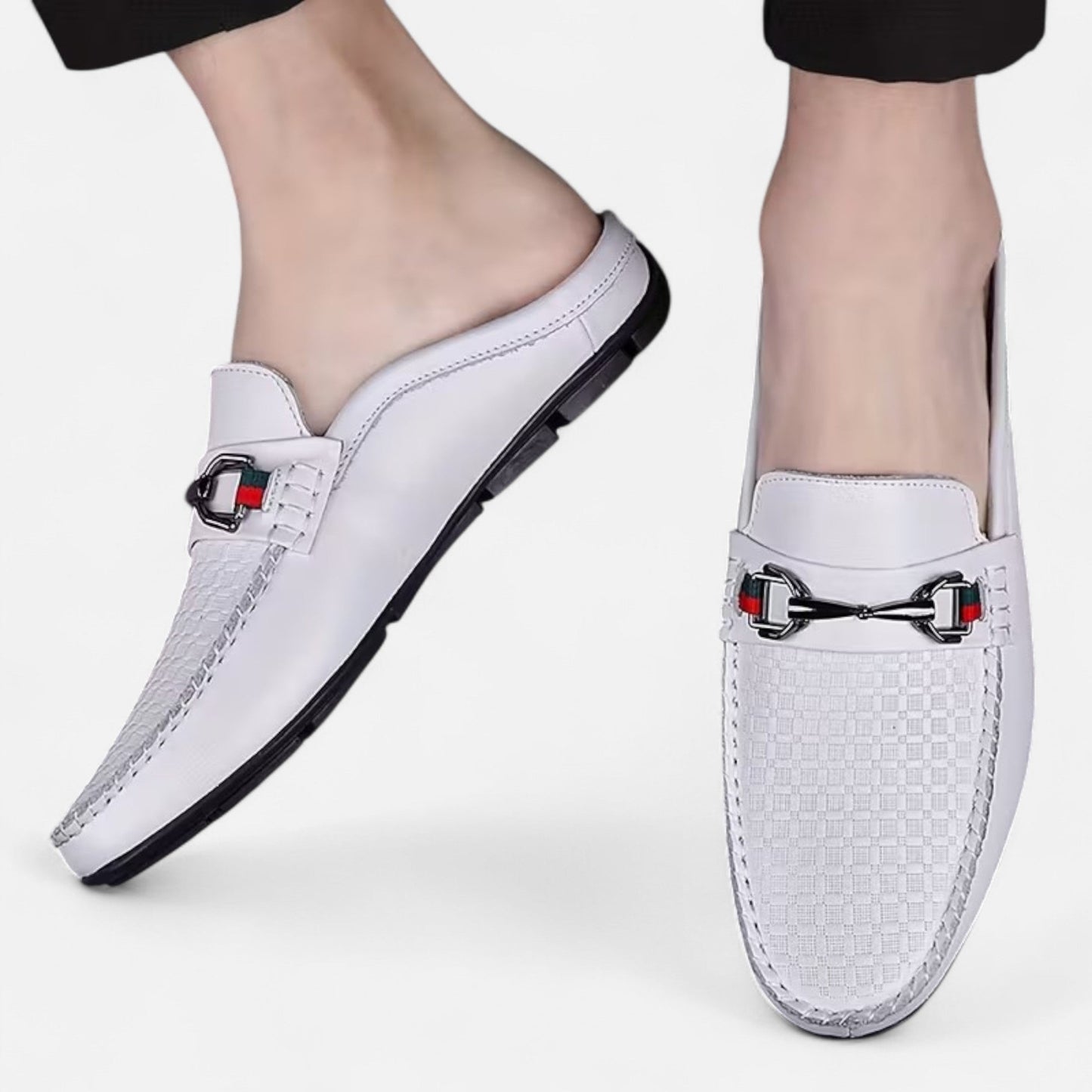 Premium Men's Retro Moc Toe Mule Shoes | Smart Casual Footwear for Comfort and Style | Premium Comfort Home & Lifestyle Product UK