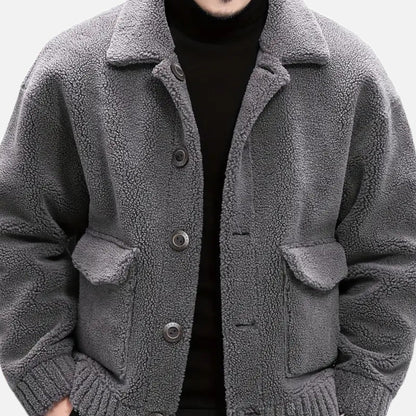 Premium Men's Faux Fur Jacket – Smart Lapel Coat for Autumn Winter Elegance – Best Stylish Outerwear for Men | Premium Comfort Home & Lifestyle Product UK