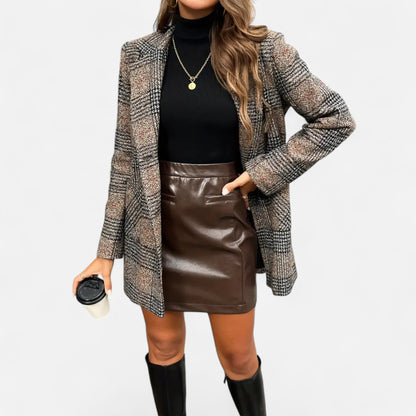 Women’s Premium Houndstooth Classic Coat – Timeless Smart Style for Professional and Casual Wear | Premium Comfort Home & Lifestyle Product UK