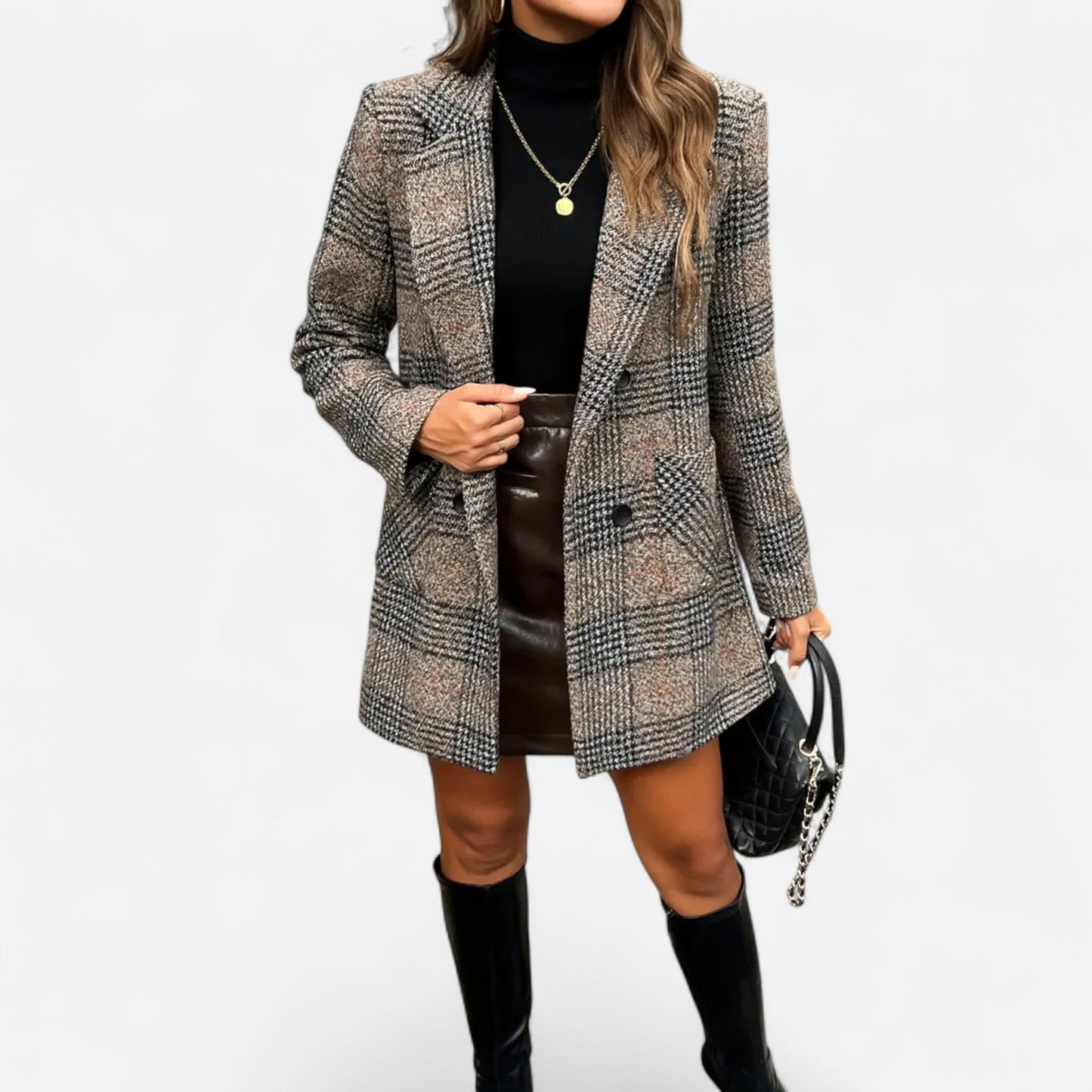Women’s Premium Houndstooth Classic Coat – Timeless Smart Style for Professional and Casual Wear | Premium Comfort Home & Lifestyle Product UK