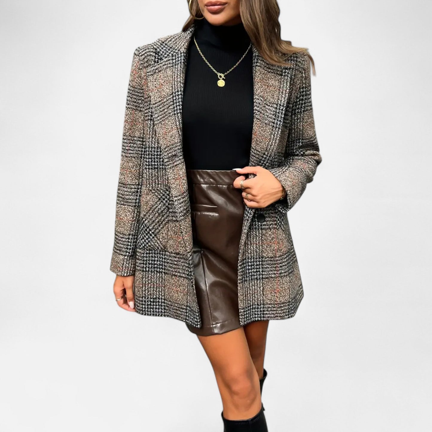Women’s Premium Houndstooth Classic Coat – Timeless Smart Style for Professional and Casual Wear | Premium Comfort Home & Lifestyle Product UK