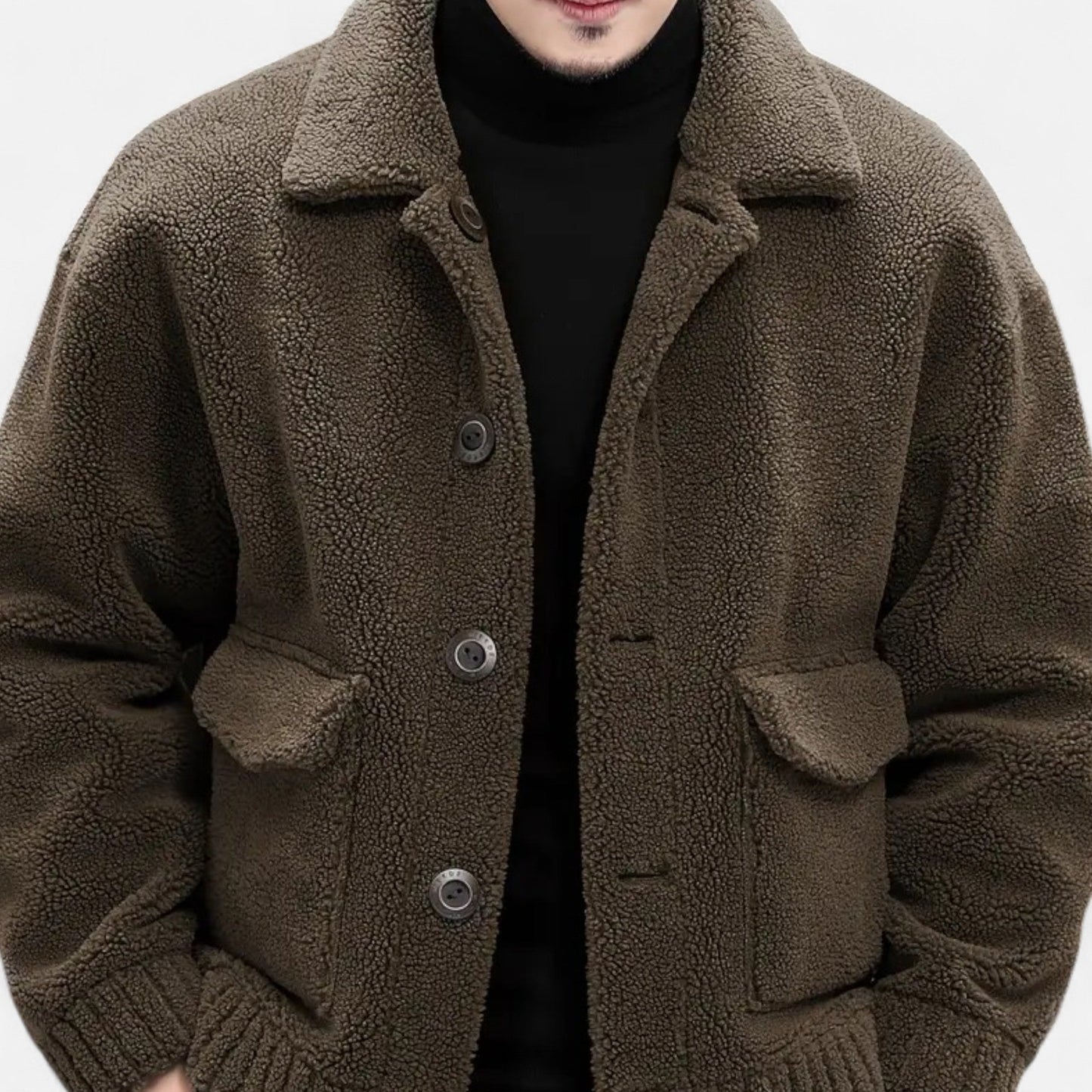 Premium Men's Faux Fur Jacket – Smart Lapel Coat for Autumn Winter Elegance – Best Stylish Outerwear for Men | Premium Comfort Home & Lifestyle Product UK
