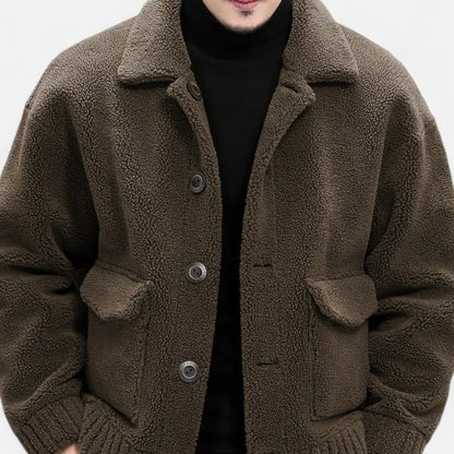 Premium Men's Faux Fur Jacket – Smart Lapel Coat for Autumn Winter Elegance – Best Stylish Outerwear for Men | Premium Comfort Home & Lifestyle Product UK