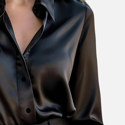 Premium Women's Satin Long Sleeve Blouse – Elegant Smart Top for Professional and Casual Wear | Premium Comfort Home & Lifestyle Product UK
