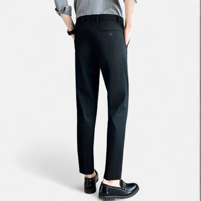 Premium Men's Slim Fit Striped Trousers – Smart Business Wear for Professional Style and Elegance | Premium Comfort Home & Lifestyle Product UK