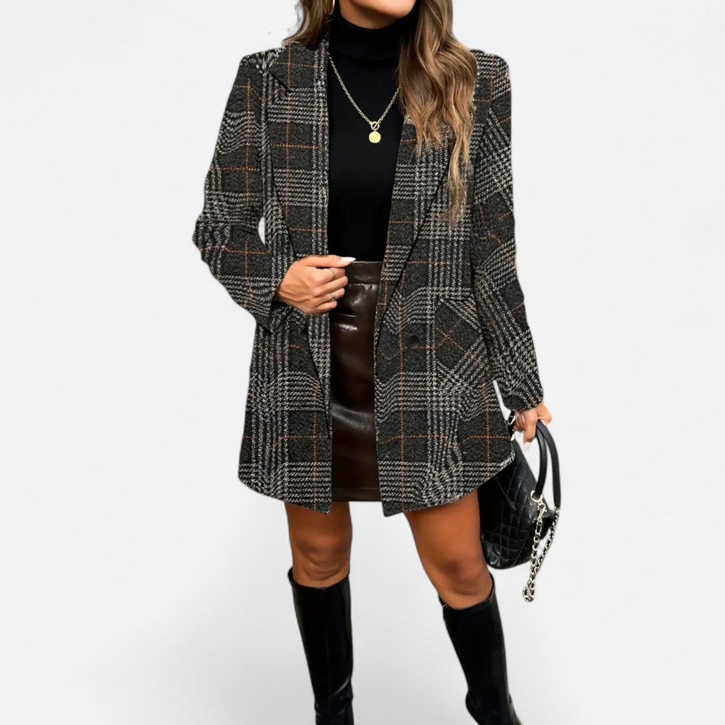 Women’s Premium Houndstooth Classic Coat – Timeless Smart Style for Professional and Casual Wear | Premium Comfort Home & Lifestyle Product UK