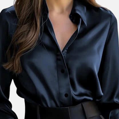 Premium Women's Satin Long Sleeve Blouse – Elegant Smart Top for Professional and Casual Wear | Premium Comfort Home & Lifestyle Product UK