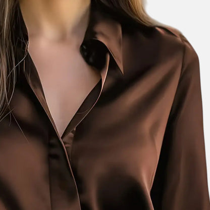 Premium Women's Satin Long Sleeve Blouse – Elegant Smart Top for Professional and Casual Wear | Premium Comfort Home & Lifestyle Product UK