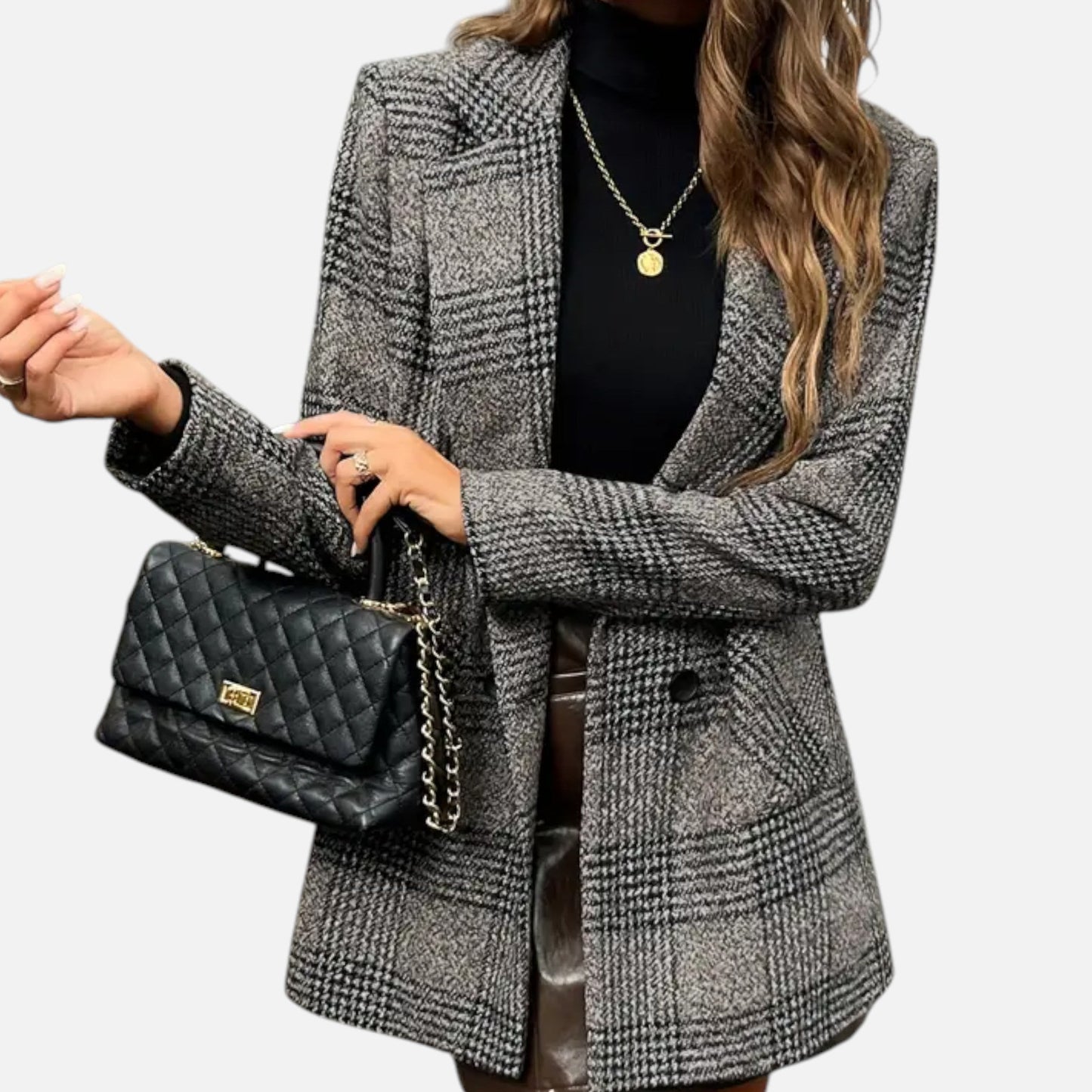 Women’s Premium Houndstooth Classic Coat – Timeless Smart Style for Professional and Casual Wear | Premium Comfort Home & Lifestyle Product UK