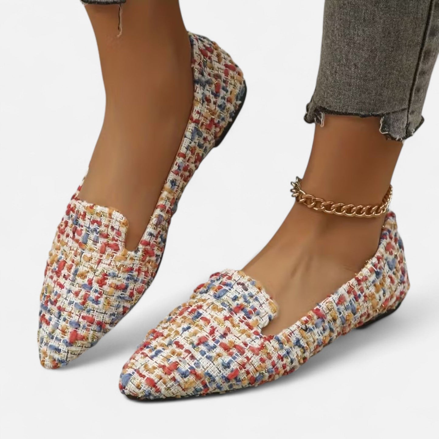 Premium Women's Plaid Pointed Toe Flats – Stylish Autumn Elegance for Smart Casual and Professional Looks | Premium Comfort Home & Lifestyle Product UK